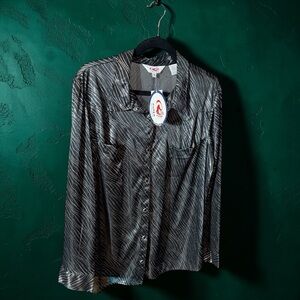 Roper Black and Solver Patterned Shirt
